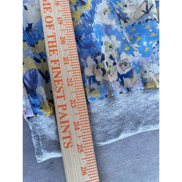 Anthropologie Future Vintage Blue Watercolor Blouse Women's Sz S Sheer Artist - Picture 10 of 11